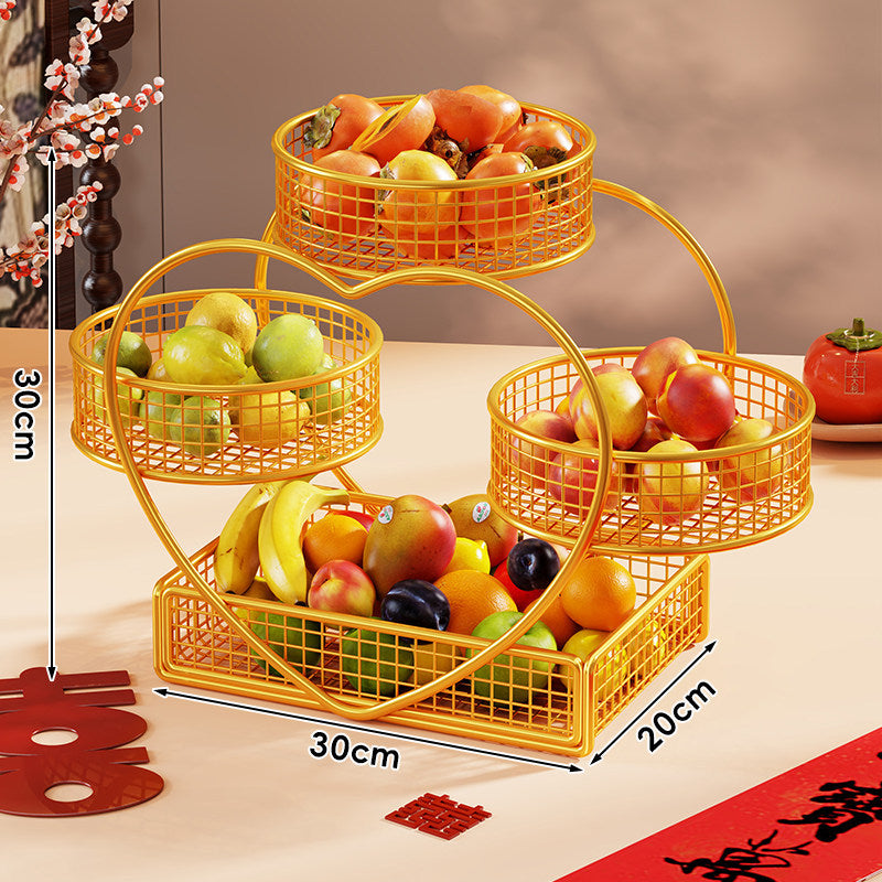 Heart Shaped Three Tier Metal Fruit Basket Organizer — product view 6