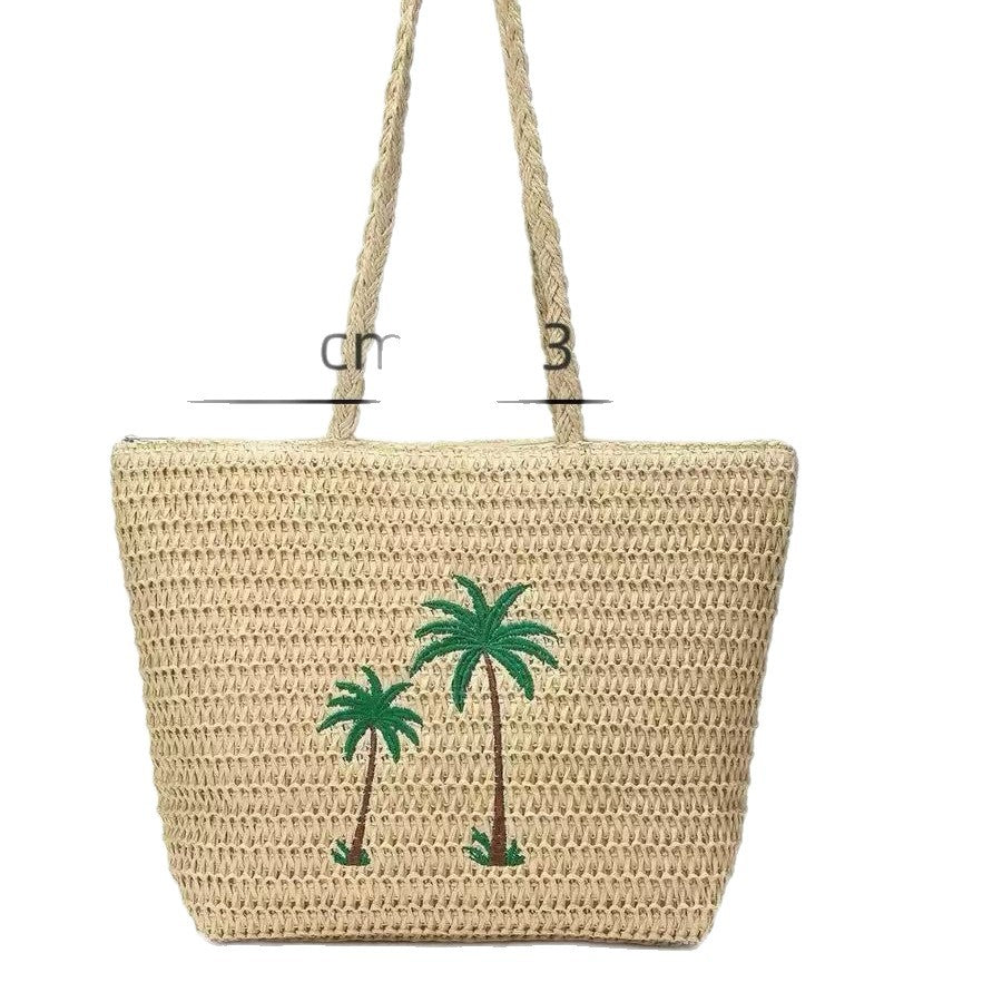 Summer basket bag with palm pattern LoungeYard — product view 4
