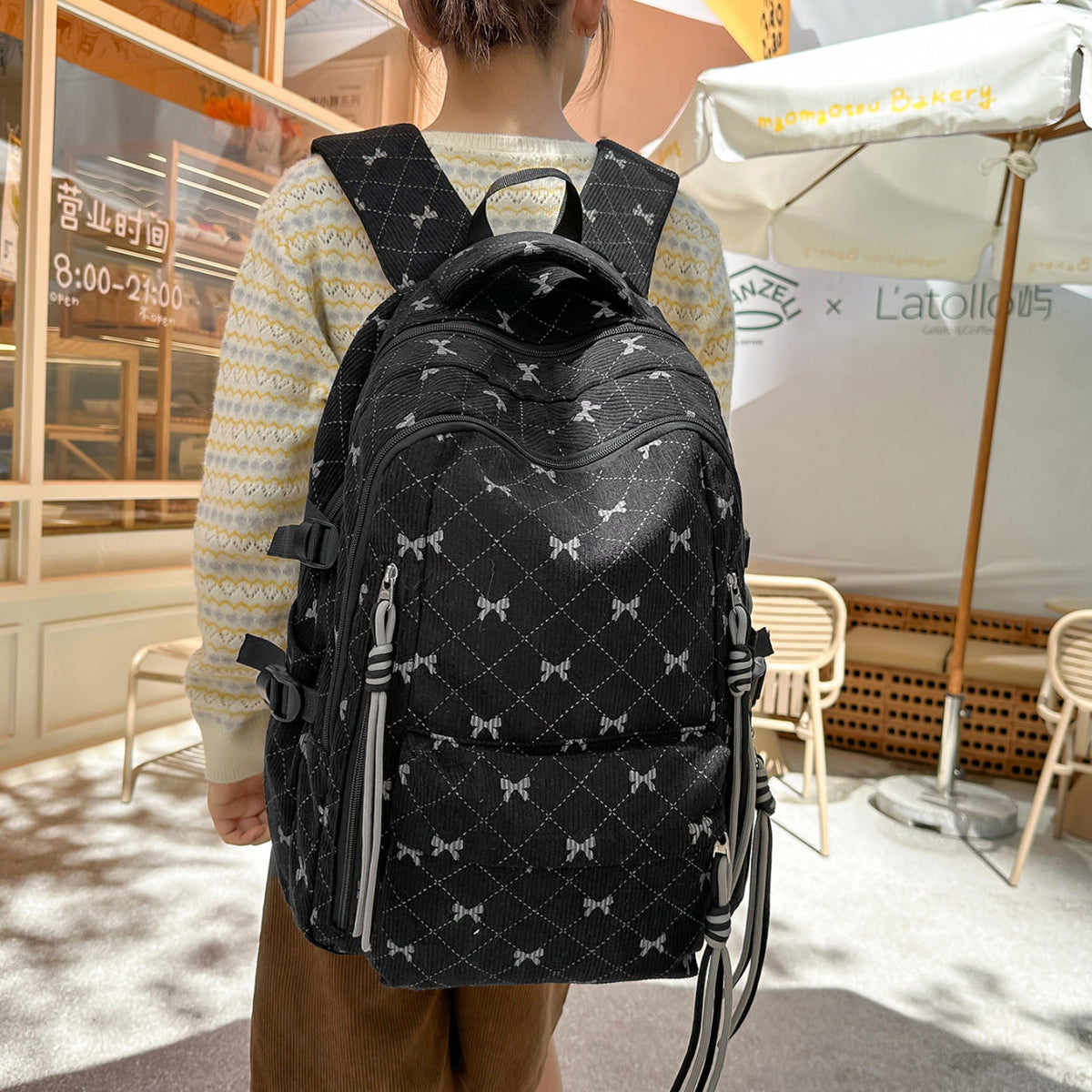 Stylish Quilted Backpack LoungeYard — product view 3