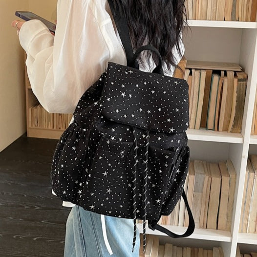 Star-Patterned Casual Drawstring Backpack LoungeYard — product view 3