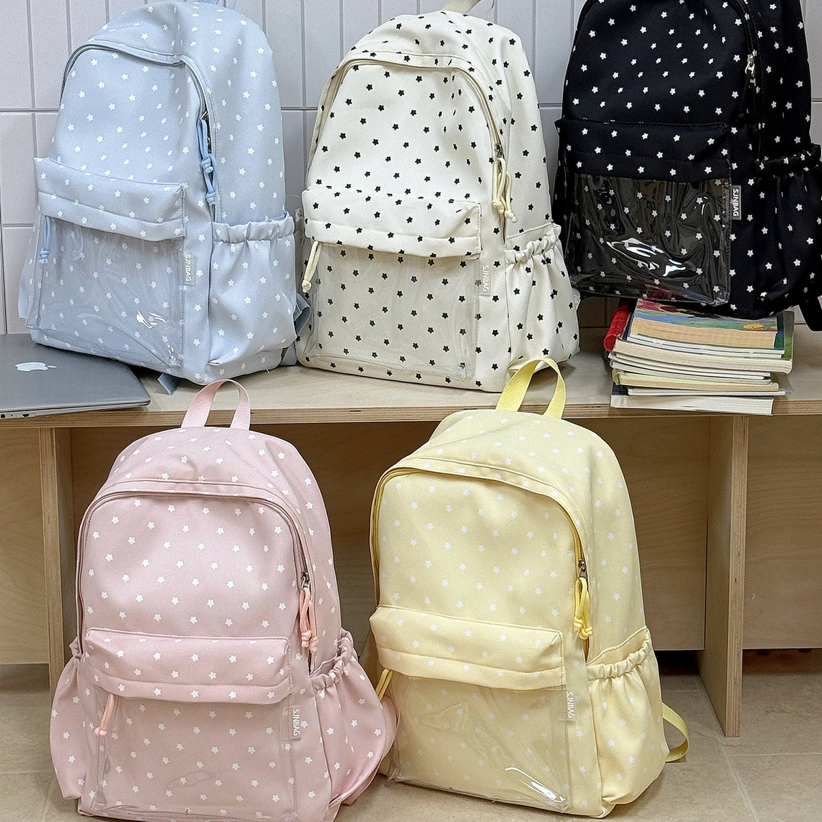 Cute Star-Printed Casual Backpack LoungeYard — product view 4