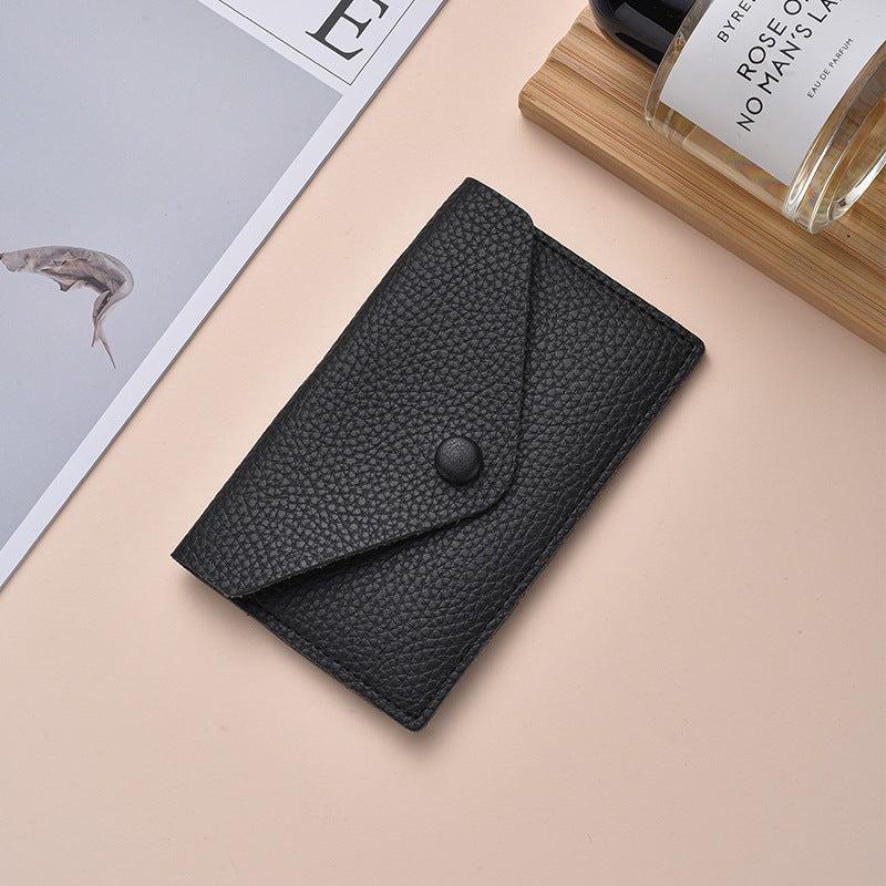 Compact Textured Leather Cardholder LoungeYard — product view 3