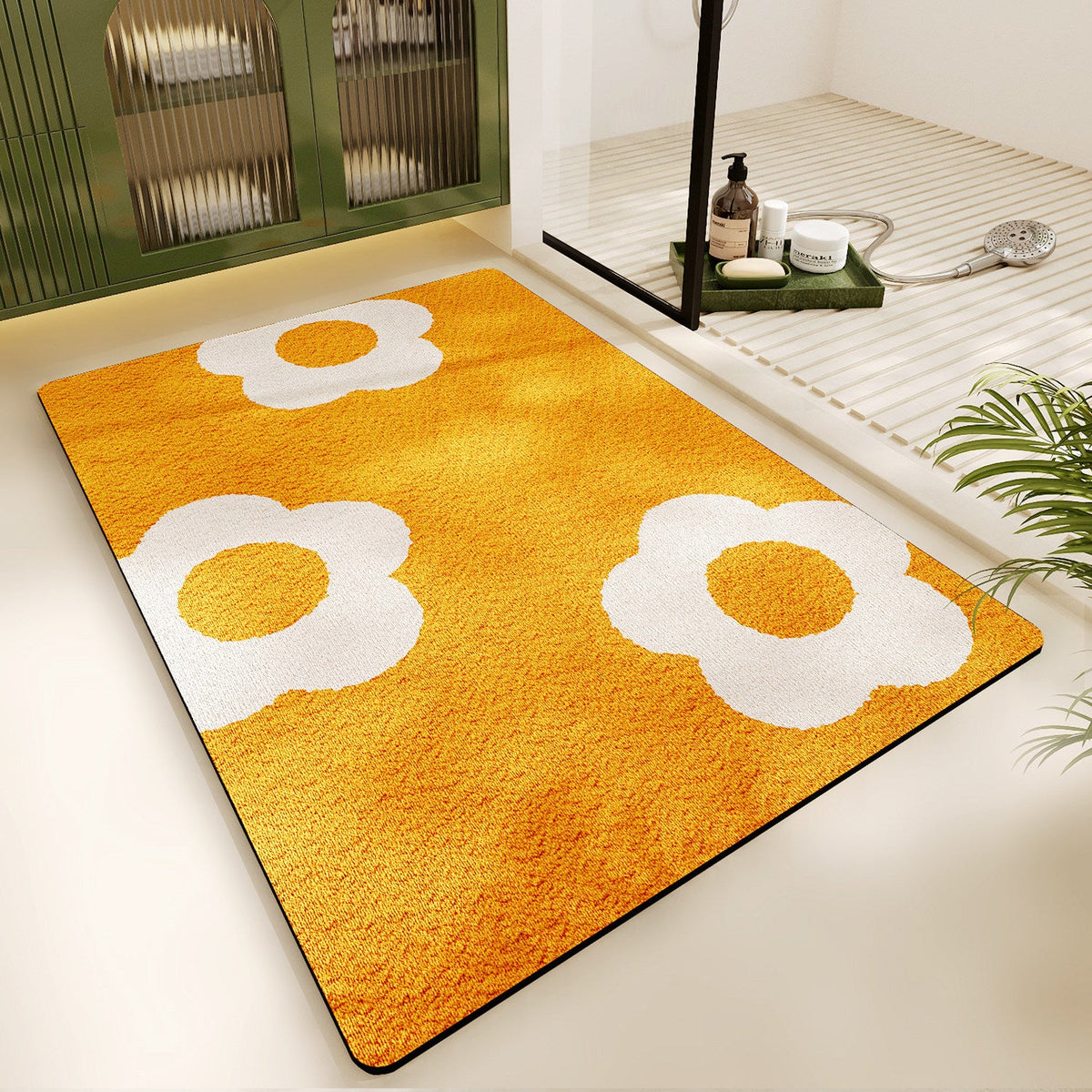 Floral Design Bath Mat — product view 4
