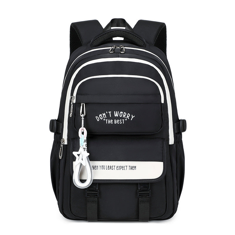 School-friendly backpack with ergonomic design and versatile compartments LoungeYard — product view 2