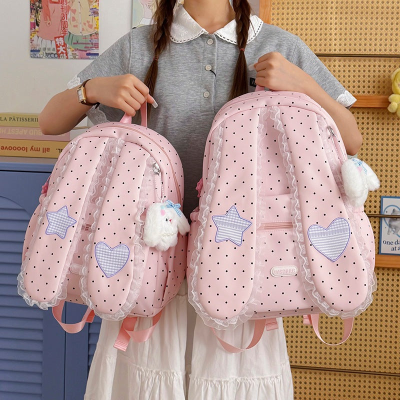 Cute Bunny-Ear Drawstring Backpack LoungeYard — product view 2