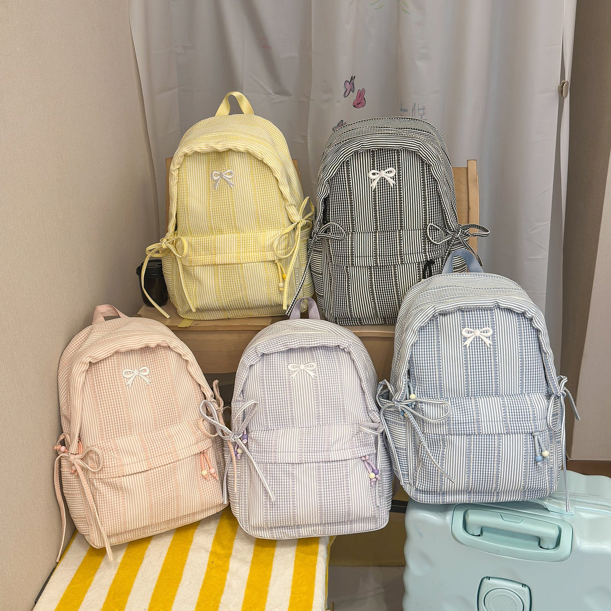 Cute Decorative Bow-Embellished Backpack LoungeYard — product view 4