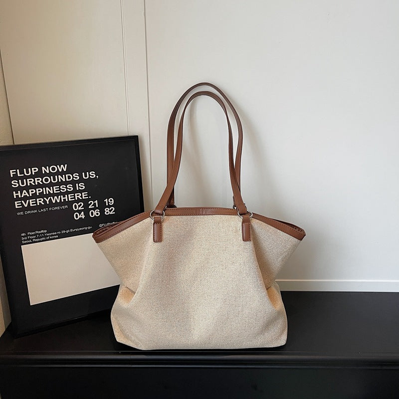 Versatile Canvas Tote Bag with Leather Accents — product view 4