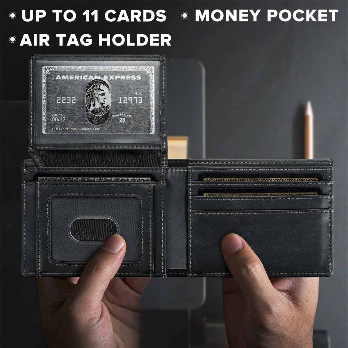 Classic Leather Wallet with RFID Protection LoungeYard — product view 3