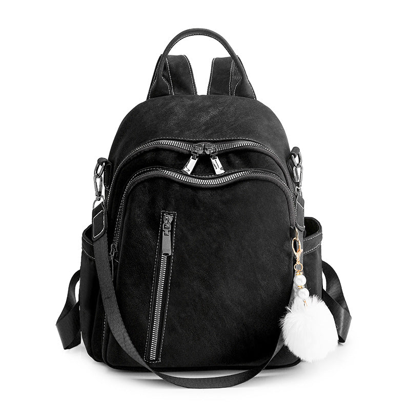 Stylish Multi-Pocket Faux Leather Backpack LoungeYard — product view 1