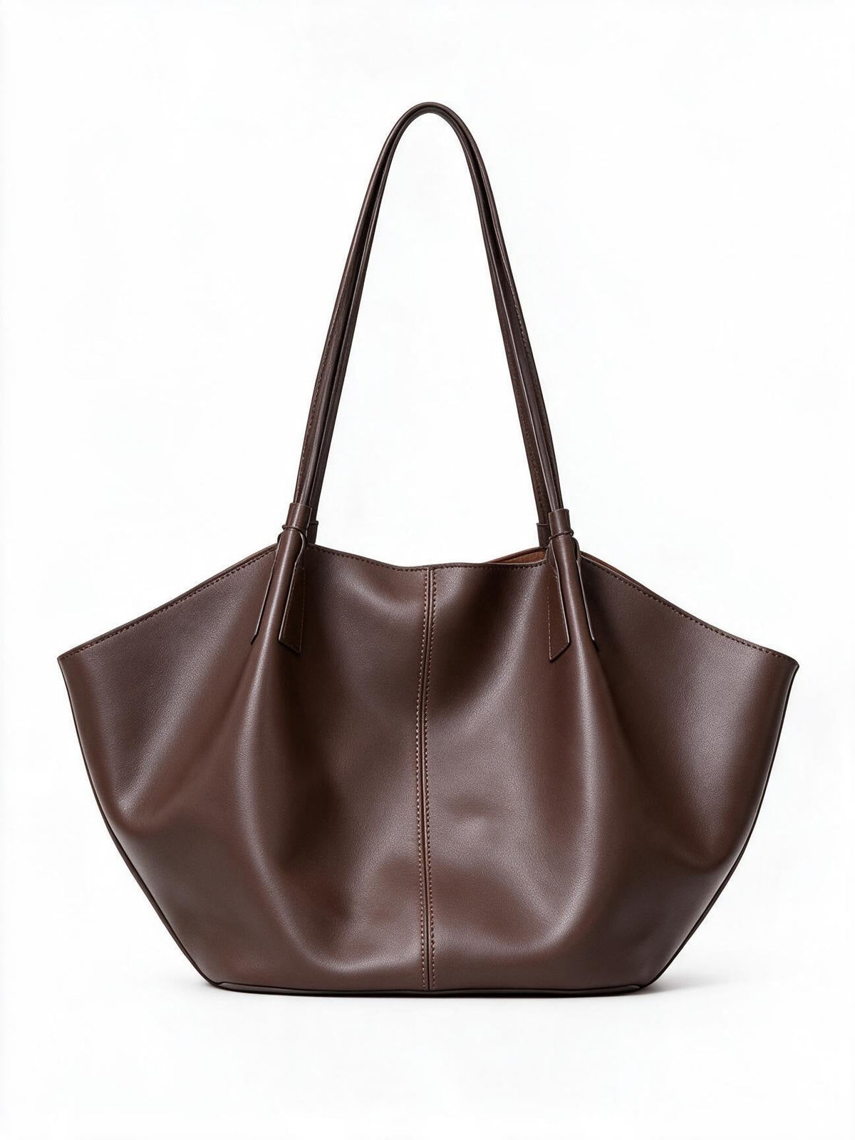 Slouchy Sculptural Open-Top Shoulder Tote with Center Seam — product view 7