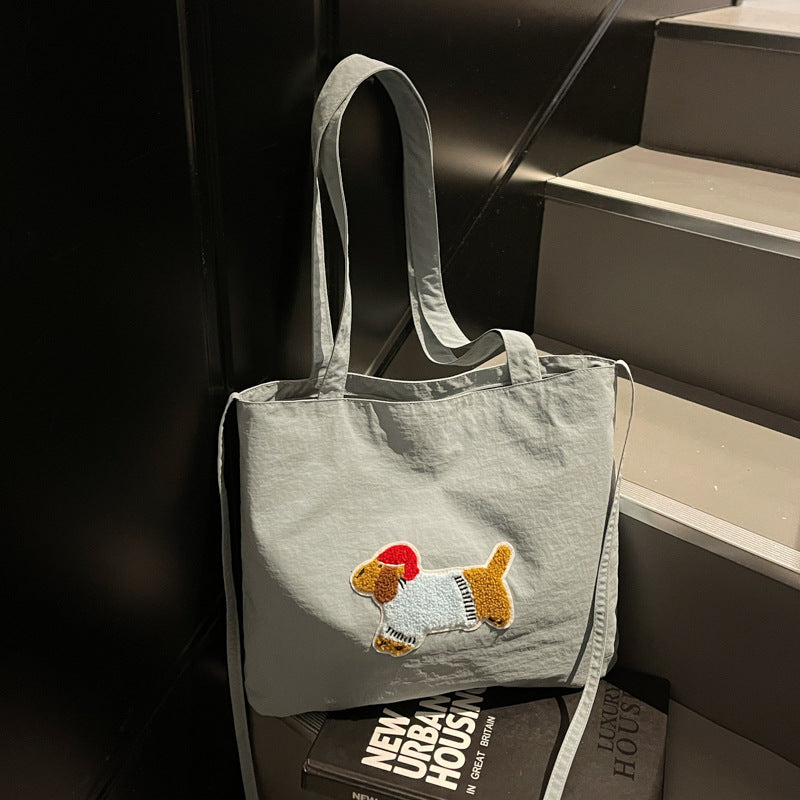 Cute Cartoon Dog-Themed Canvas Tote Bag — product view 6
