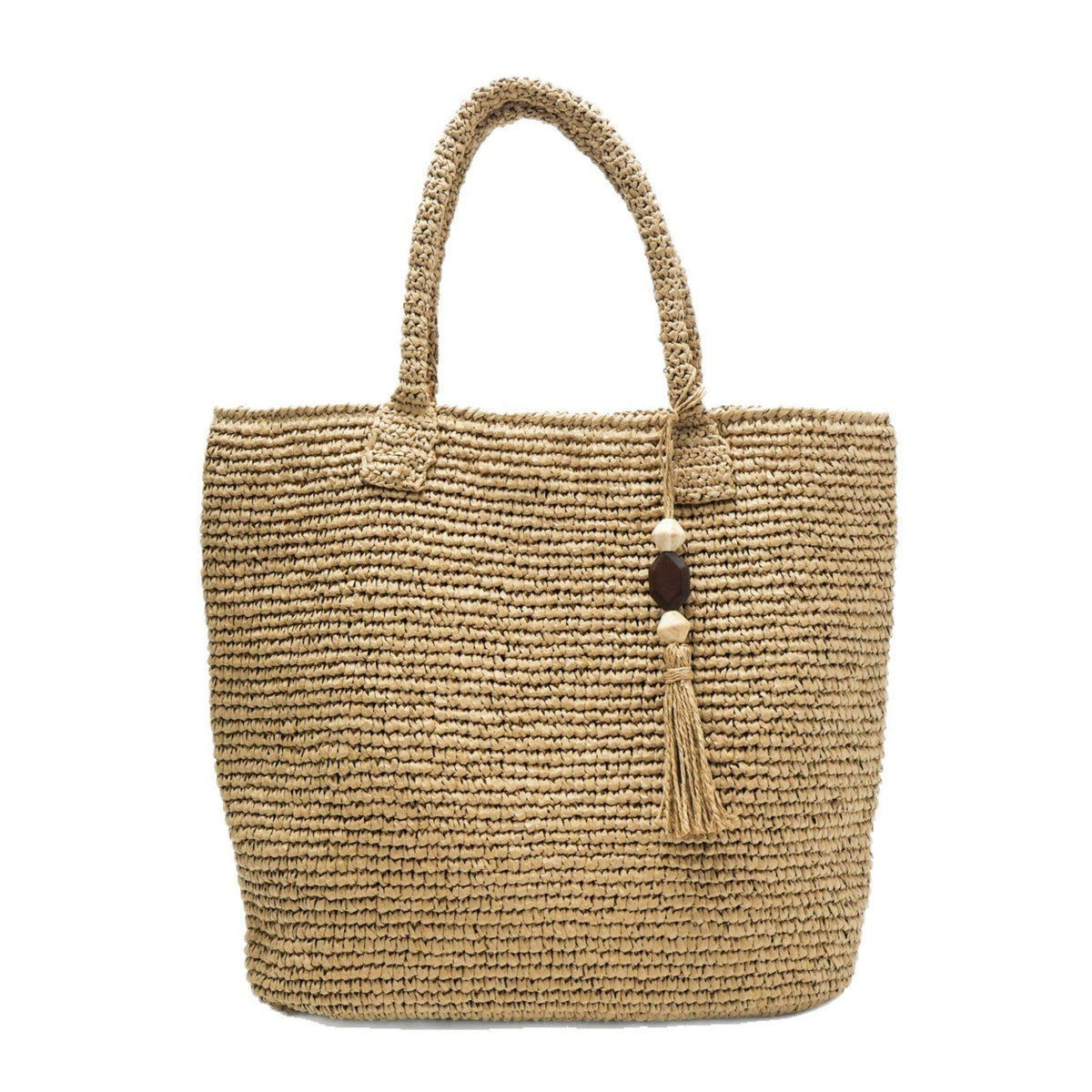 Handmade basket bag with unique fringe pendant LoungeYard — product view 5