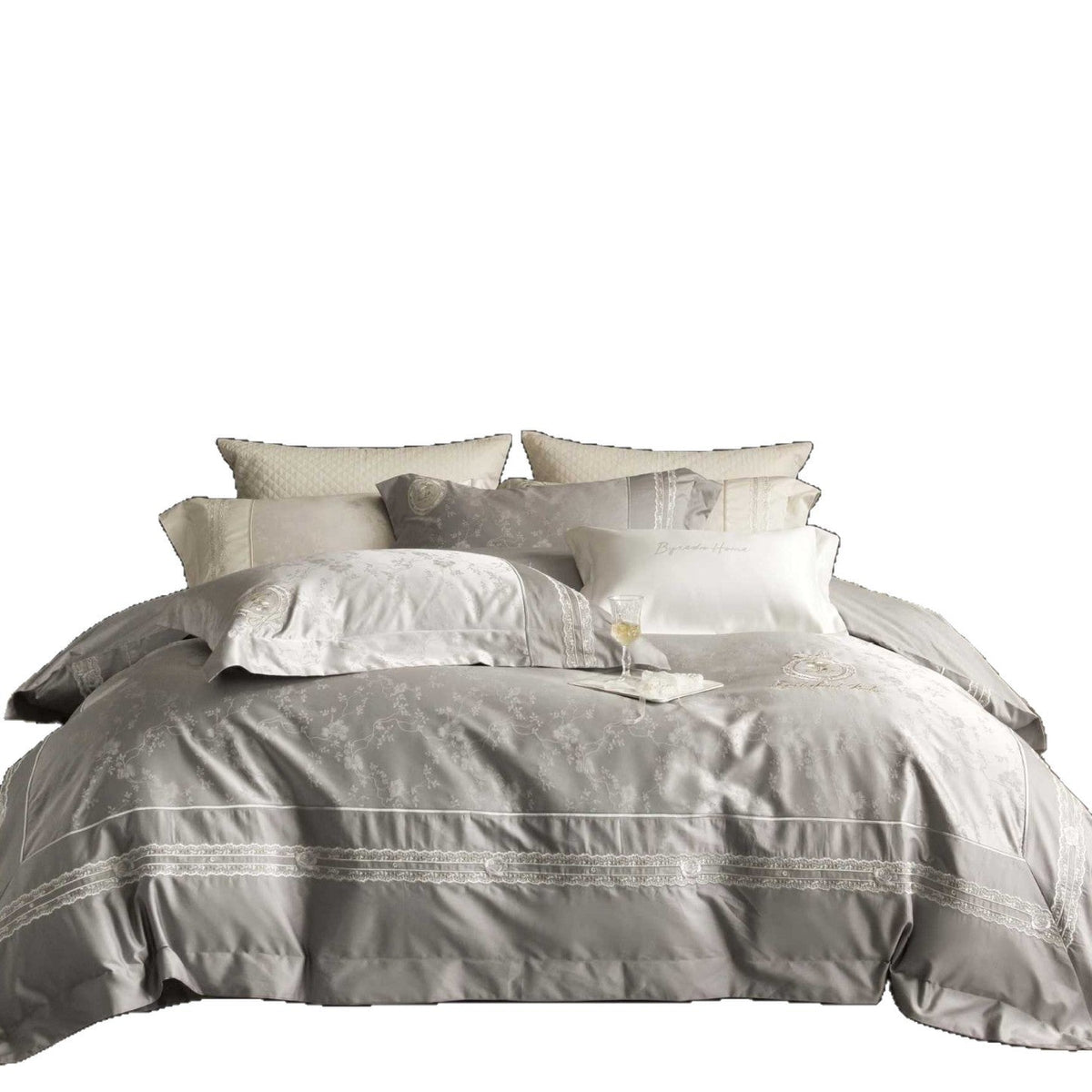Luxurious satin bedding set with intricate embroidery — product view 5