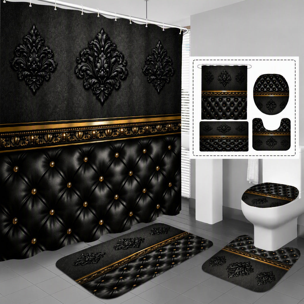 Luxurious Vintage Style Shower Curtain Set Bowlift — product view 2