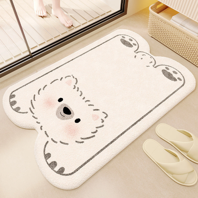 Plush Bear-Shaped Bath Mat — product view 1