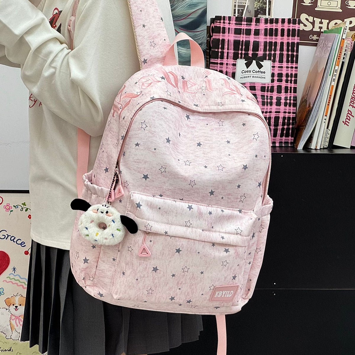 Star-Printed Casual Backpack LoungeYard — product view 2