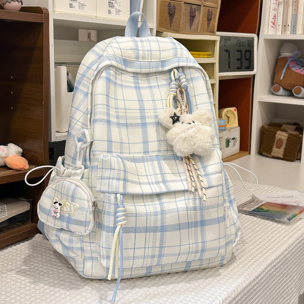 Playful Plaid Design School Backpack LoungeYard — product view 6