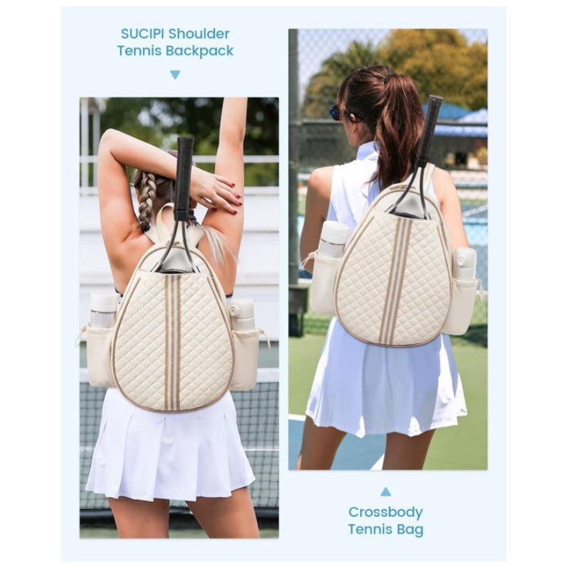 Quilted Tennis Racket Backpack LoungeYard — product view 2