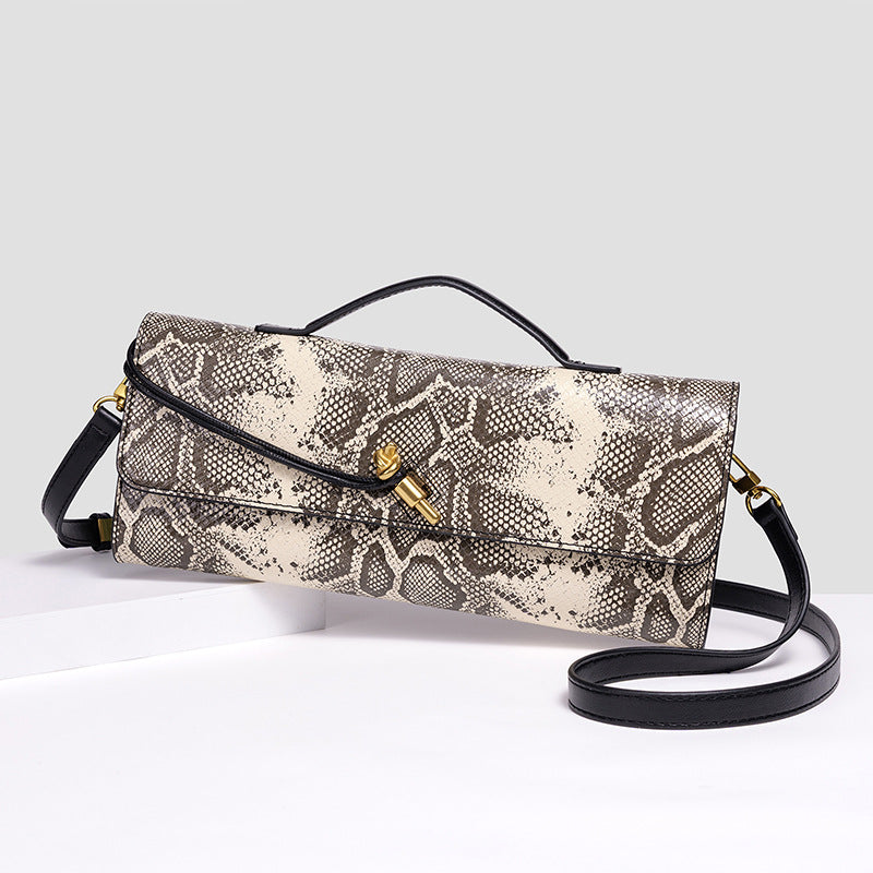 Elegant Textured Snakeskin Evening Clutch LoungeYard — product view 1
