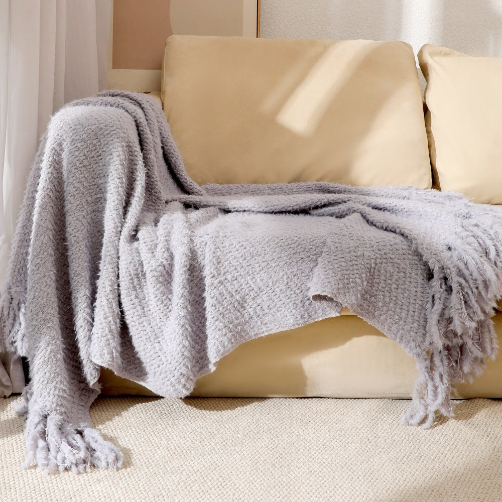 Soft Textured Throw Blanket LoungeYard — product view 2