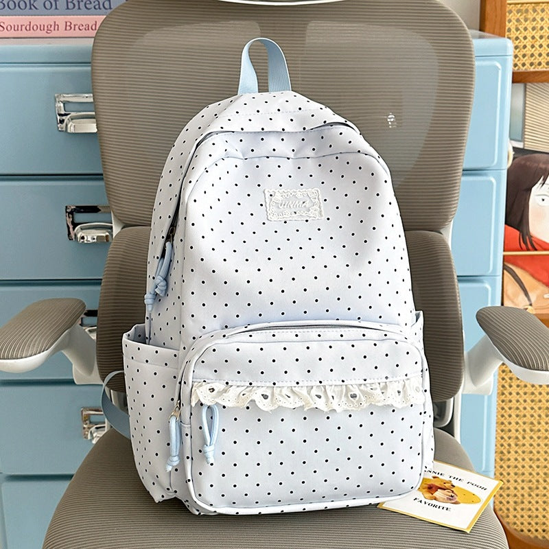Charming Polka Dot School Backpack LoungeYard — product view 7