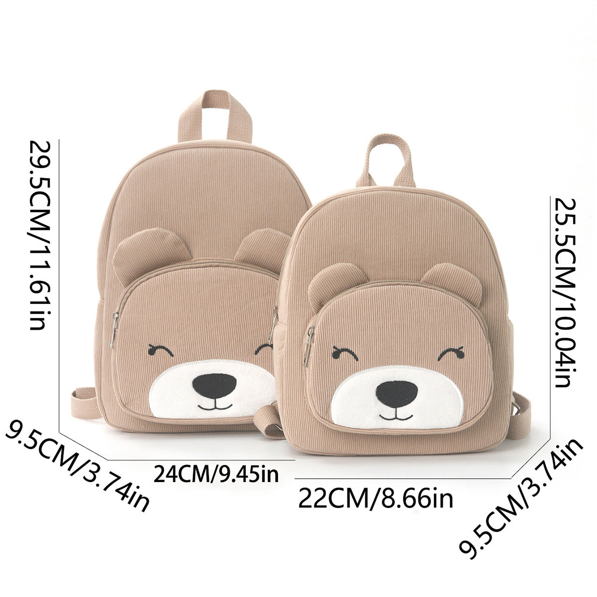Mini backpack with cute bear motif LoungeYard — product view 3