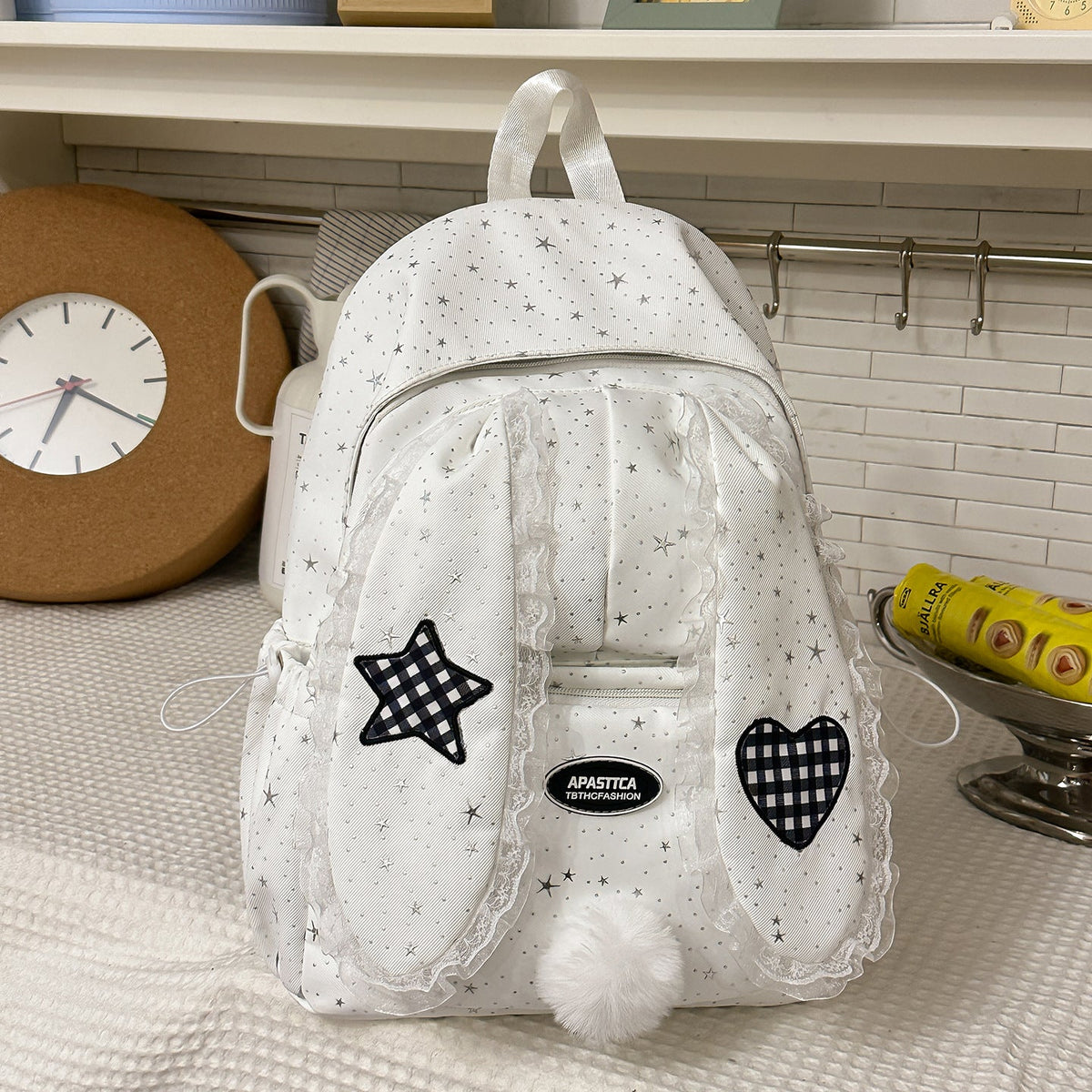 Whimsical Bunny-Ear Design Backpack LoungeYard — product view 6