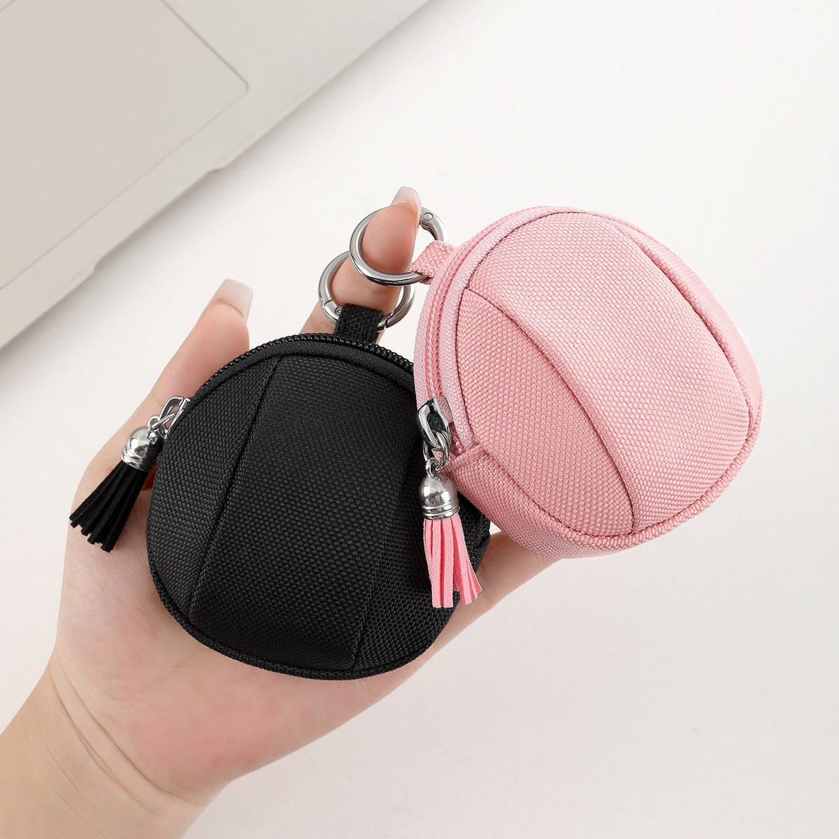 Compact Round Zippered Coin Pouch — product view 3