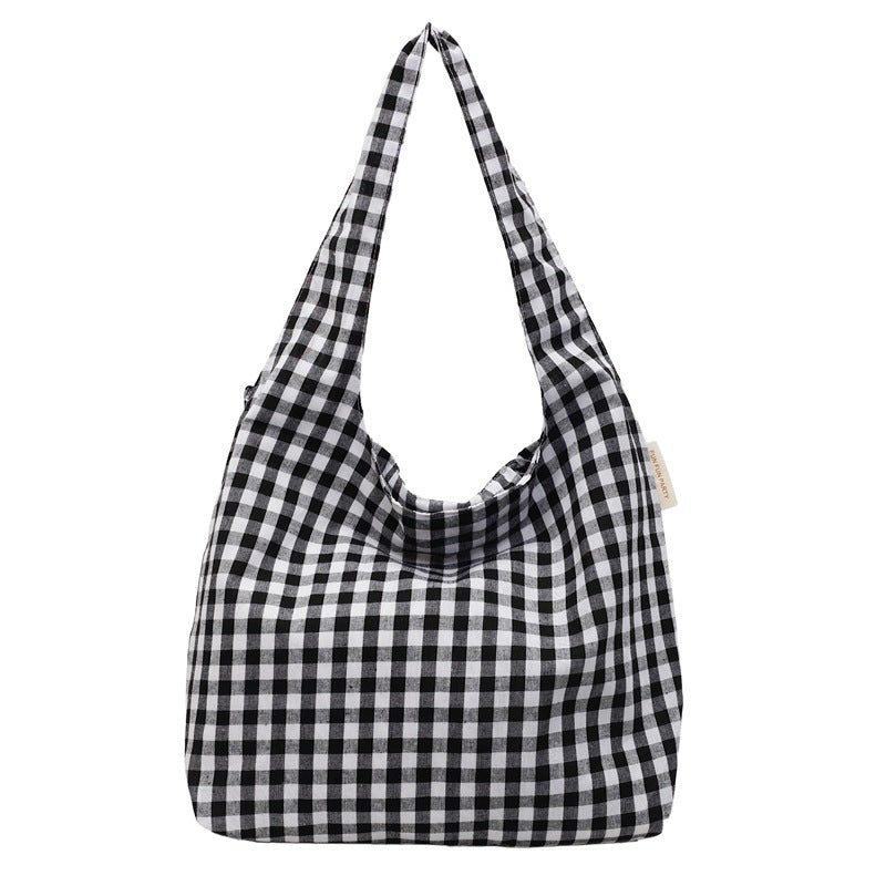 Gingham Patterned Hobo Bag — product view 3
