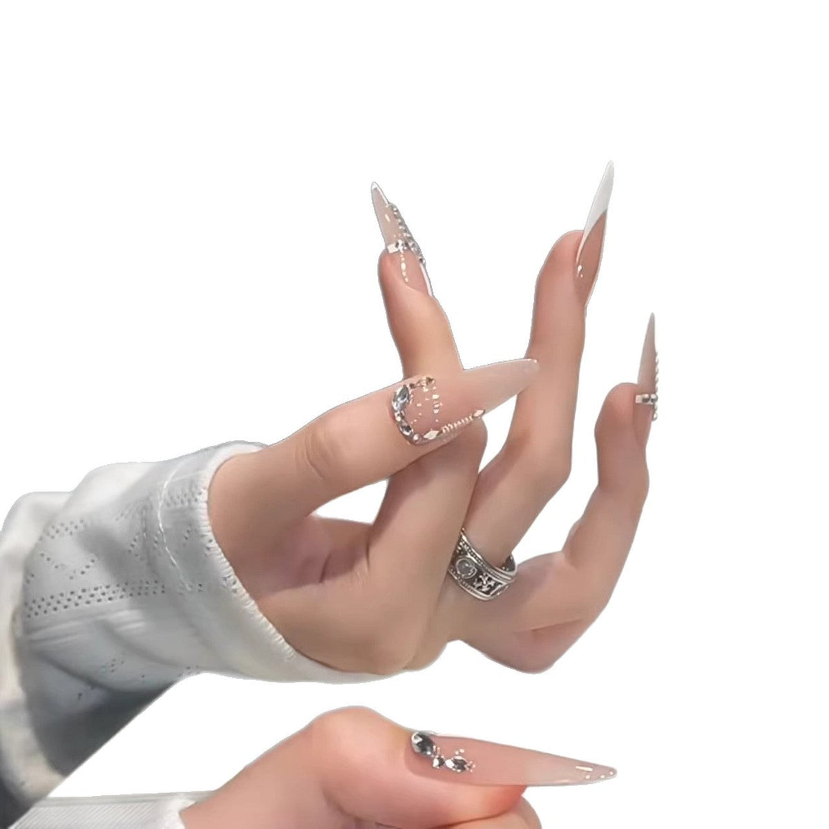Luxury Rhinestone-Accented Stiletto Nail Extensions — product view 4