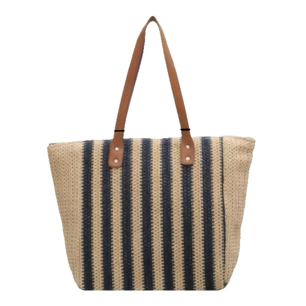 Handcrafted beach bag with structured stripe pattern LoungeYard — product view 5