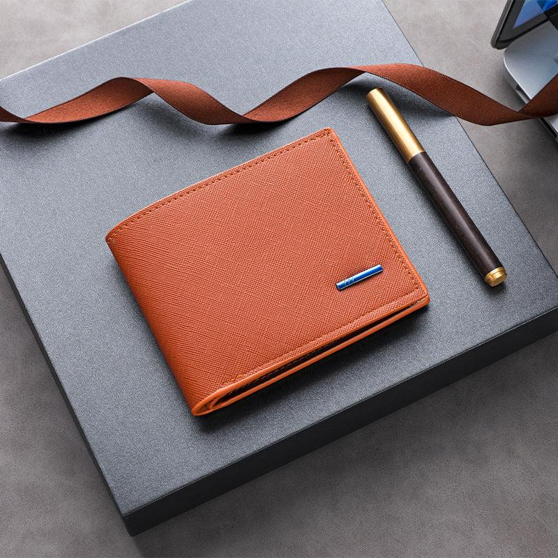 Textured Leather Folded Wallet LoungeYard — product view 6