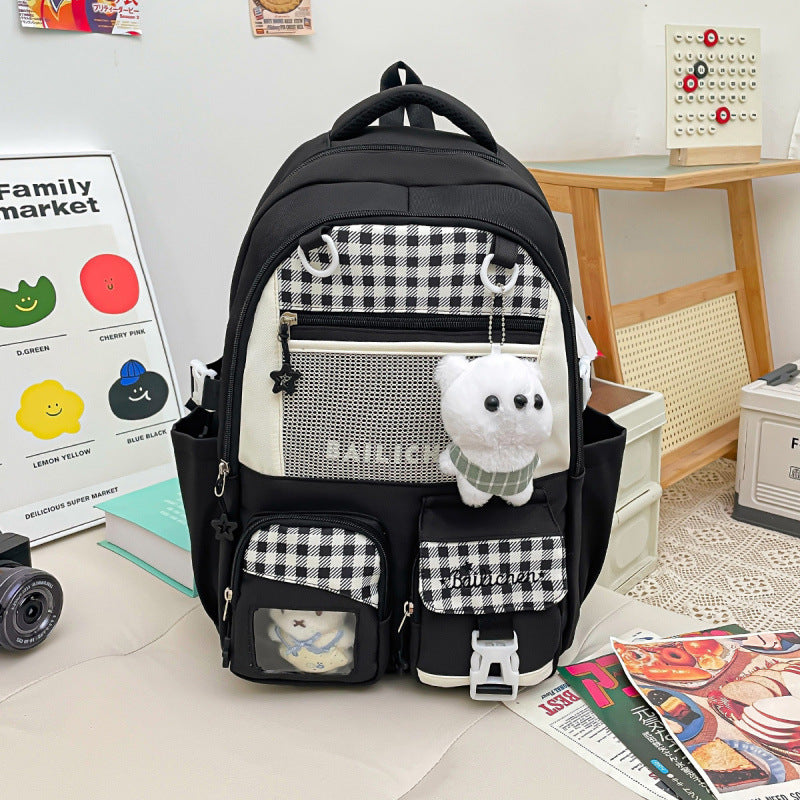 Trendy Checked Multifunctional Backpack — product view 2