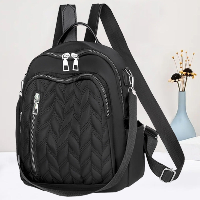 Women's Quilted Backpack Purse LoungeYard — product view 1