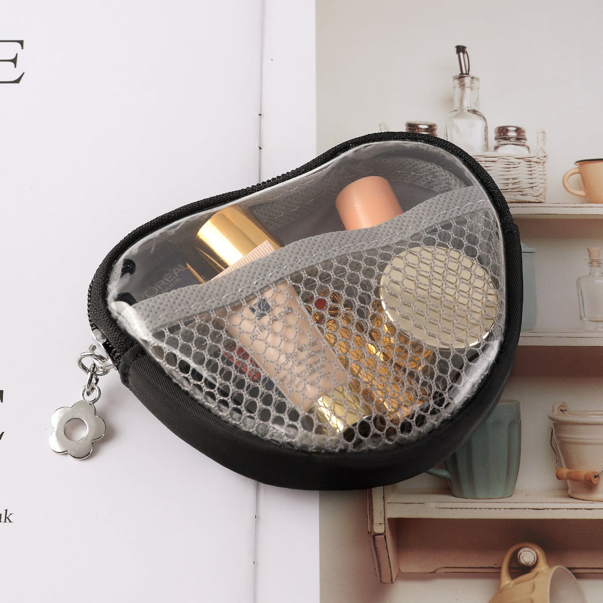 Compact Mesh Cosmetic Pouch — product view 1