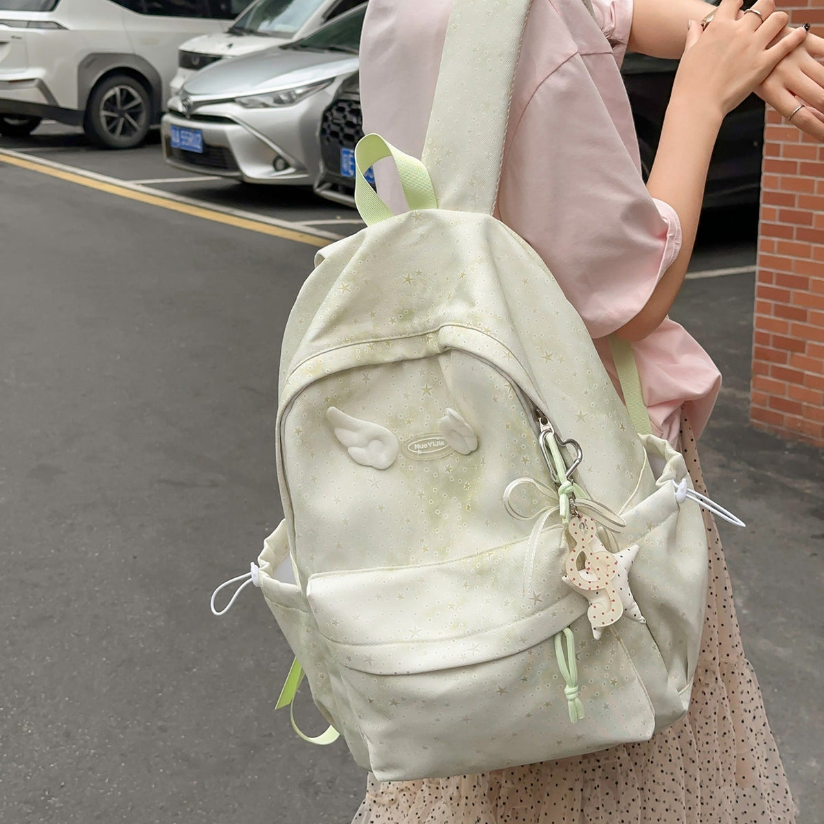 Functional Backpack with Decorative Wing Accents LoungeYard — product view 3