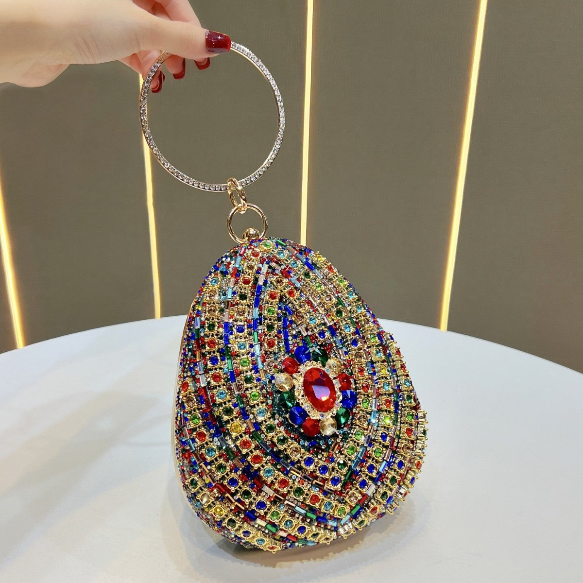 Decorative Rhinestone Handheld Clutch — product view 6