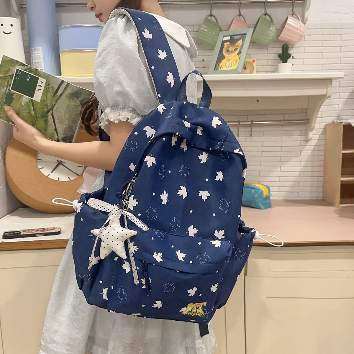 Whimsical Floral Patterned Backpack LoungeYard — product view 2
