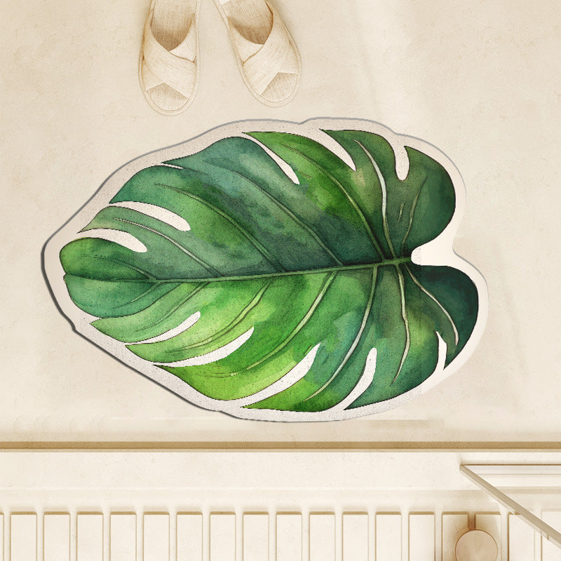 Tropical Leaf Shaped Bath Mat — product view 3