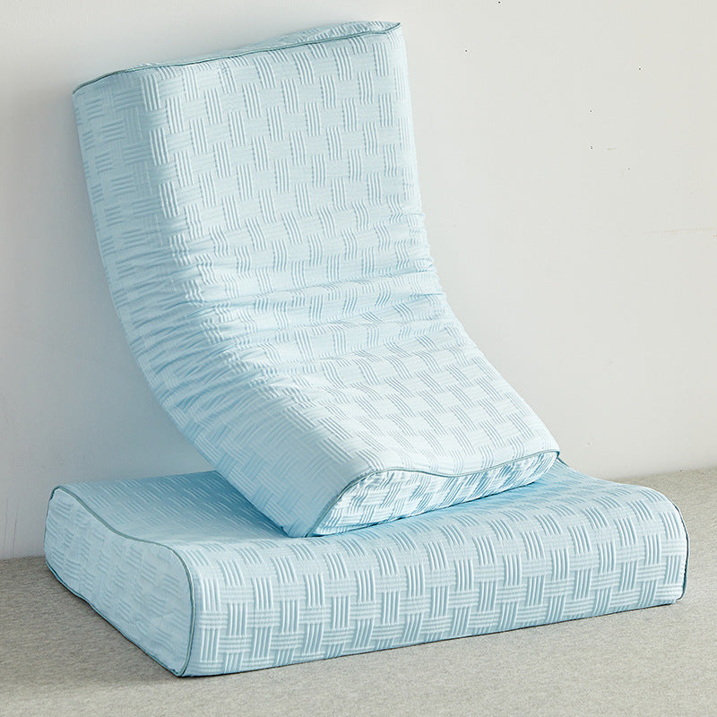 Orthopedic neck support pillow with ergonomic shape and ventilated cover LoungeYard — product view 4