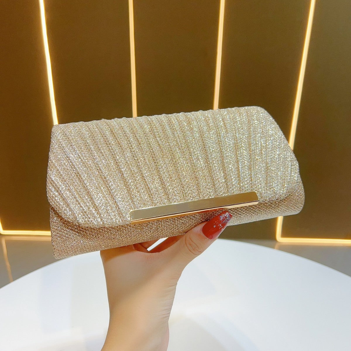 Elegant Textured Evening Clutch — product view 1