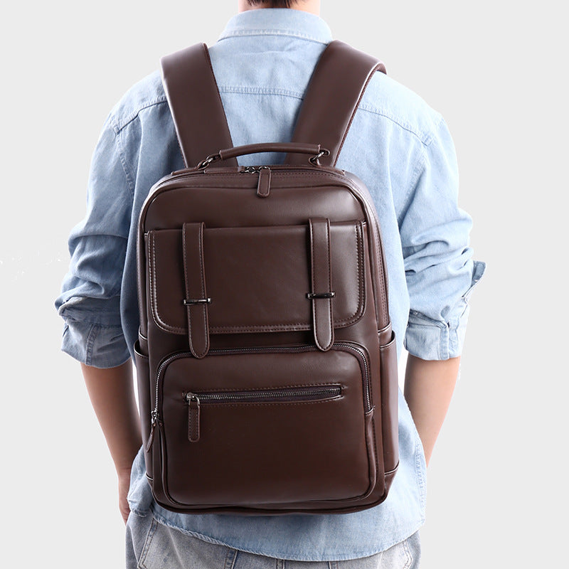 Leather Laptop Backpack LoungeYard — product view 1