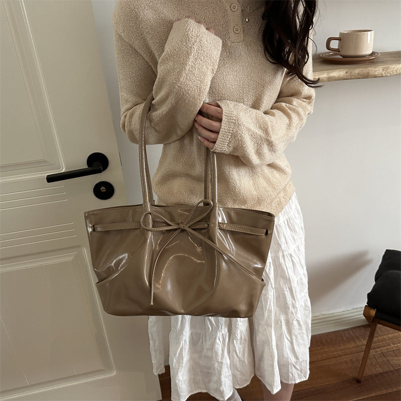 Sleek Patent Leather Tote Bag — product view 4