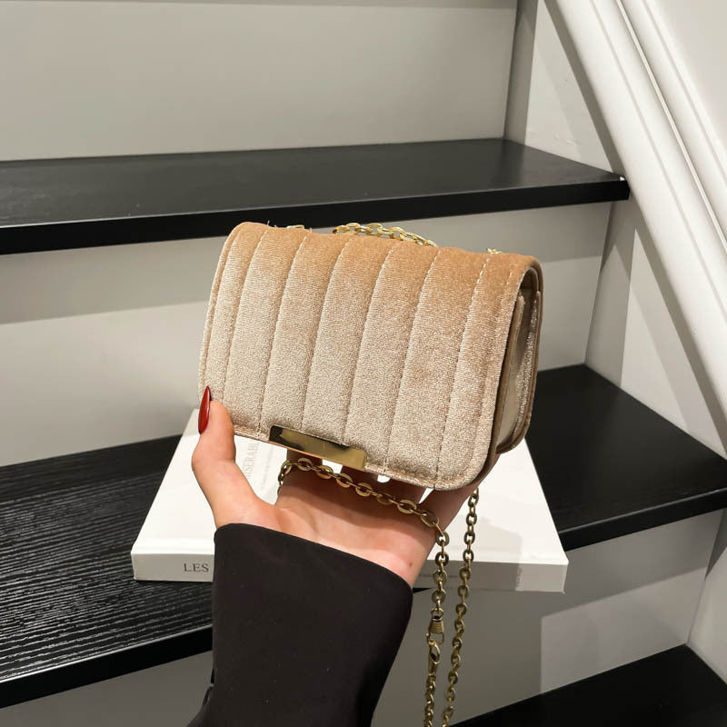 Elegant Quilted Velvet Crossbody Bag LoungeYard — product view 4