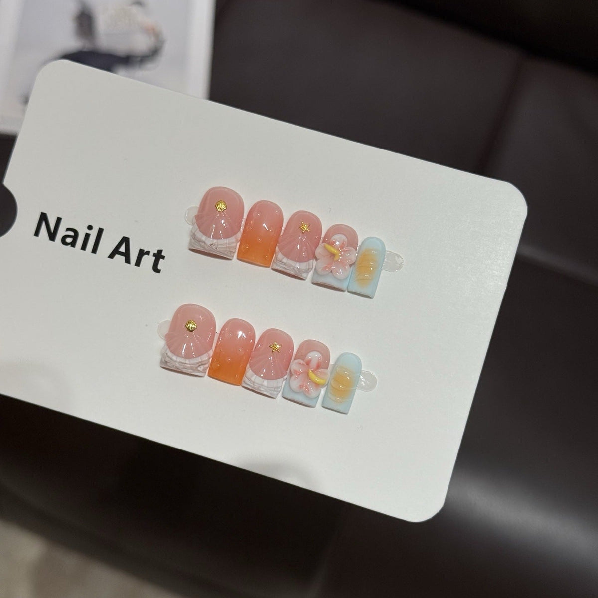 Premium Floral Press-On Nail Art Set — product view 1