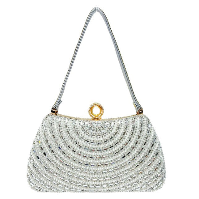 Decorative Crystal-Studded Evening Handbag — product view 5