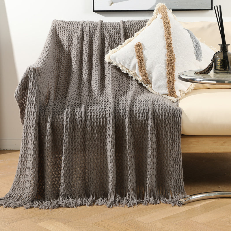 Cozy Knitted Throw Blanket LoungeYard — product view 3