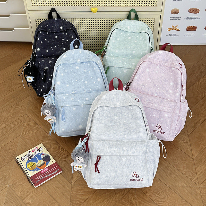 Cute Star-Patterned Backpack LoungeYard — product view 4