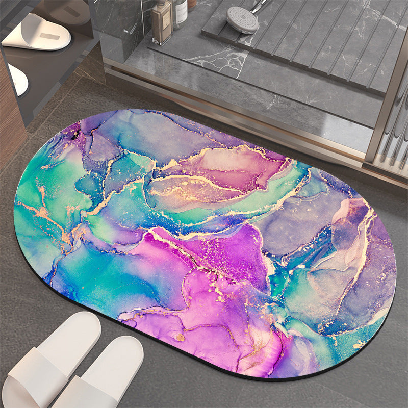Luxurious Abstract Marble Bath Mat Bowlift — product view 4