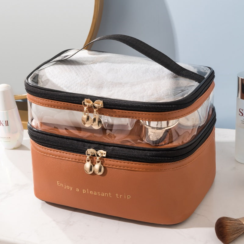 Transparent Dual-Layer Cosmetic Organizer LoungeYard — product view 6